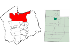 Localización de Salt Lake City en el Condado de Salt Lake, Utah