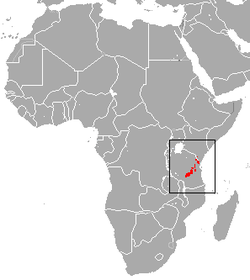 Distribución del gálago de Uluguru