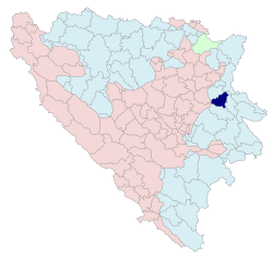Localización de Vlasenica en Bosnia-Herzegovina