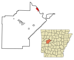 Localización en el Condado de Yell y en el estado de Arkansas