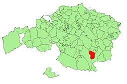 Localización de Mañaria en la provincia de Vizcaya