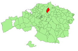 Localización de Meñaca en la provincia de Vizcaya