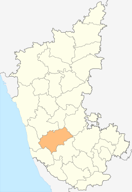 Ubicación del distrito de Chikmagalur en Karnataka.