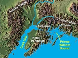 Mapa del Prince William Sound