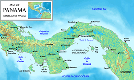 Localización en el istmo de Panamá