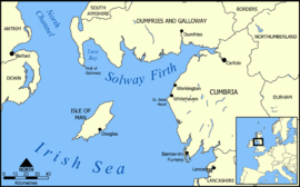 Mapa de la región del fiordo de Solway.