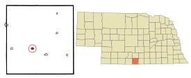 Harlan County Nebraska Incorporated and Unincorporated areas Orleans Highlighted.svg