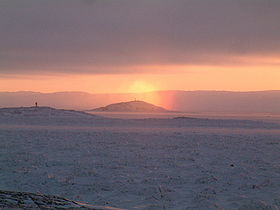 Vista de la bahía de Frobisher, helada (dic 2005)