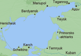 Localización en un mapa del mar de Azov