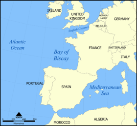 Vista del golfo (Bay of Biscay), como es conocido internacionalmente (ver límites IHO)