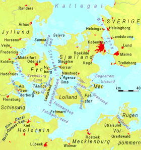 Mapa mostrando el estrecho