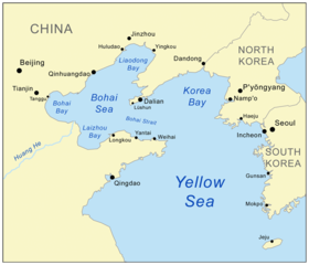 Mapa del mar de Bohai