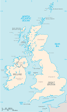 Mapa de las islas Británicas