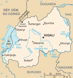 Localización del río Kagera (mapa de Ruanda)