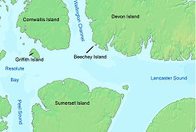 Mapa de la parte centroriental del estrecho de Barrow