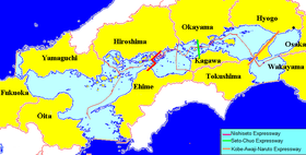 Localización del estrecho de Bungo Suidō y prefecturas