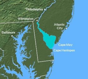 Mapa de la bahía de Delaware