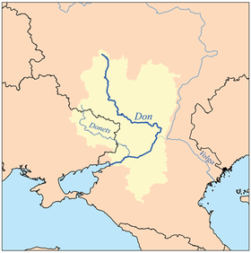 Boca del río Voronezh en el Don (el río no está dibujado)