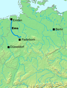 Localizaciónd del río Ems