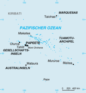 Mapa de las islas Australes