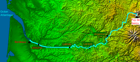Localización del valle del río Maronne (el Dordoña es el río destacado)
