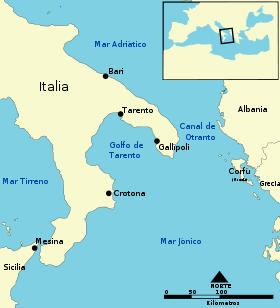 Localización del golfo de Salerno