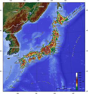 Mapa del archipiélago japonés