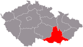 Mapa de Región de Moravia Meridional