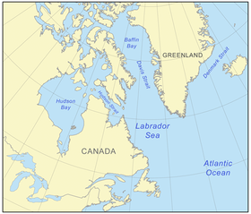 Mapa de la región del mar de Labrador