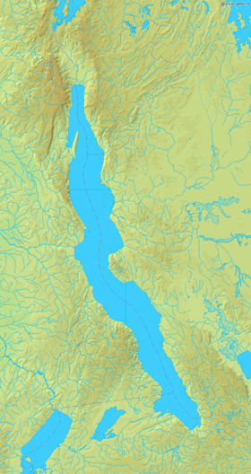 Localización del Ruzizi (mapa del lago Tanganica)