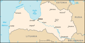 Localización del río Daugava en Letonia