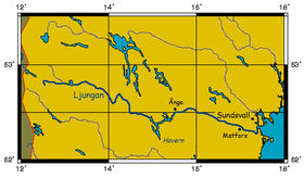 Mapa del río Ljungan
