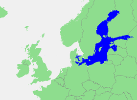 Localización del mar Báltico.