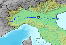 Localización del río Po