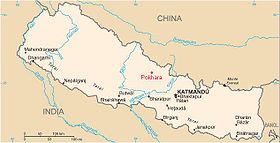Localización de Pokhara en Nepal