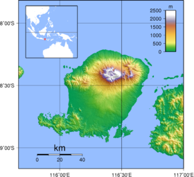 Mapa topográfico de Lombok