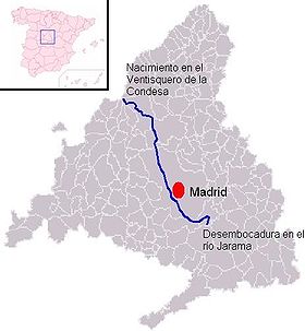Mapa del río Manzanares.