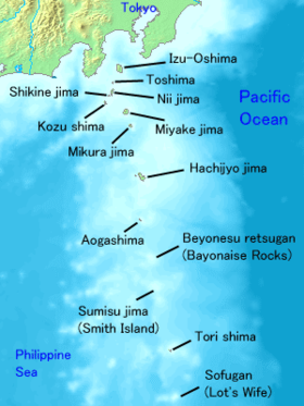 Mapa del archipiélago Izu