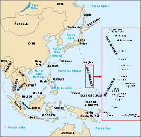 Mapa de las islas Marianas.
