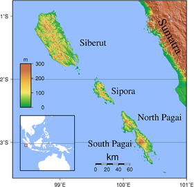 Mapa de las islas Mentawai