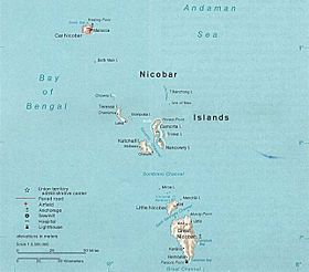 Mapa de las iIslas Nicobar.