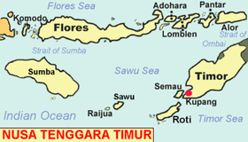 Mapa de la región del mar de Savu.
