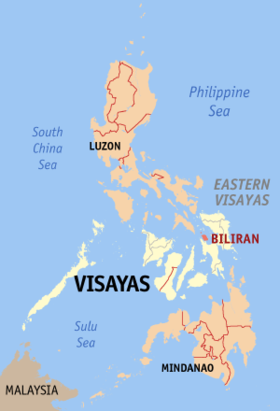 Situación de la provincia de Bilirán en el mapa provincial de Filipinas