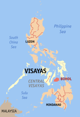 Situación de la provincia de Bohol en el mapa provincial de Filipinas