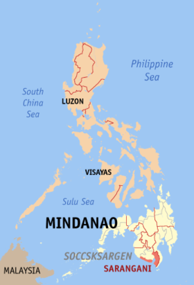 Situación de la provincia de Sarangani en el mapa provincial de Filipinas