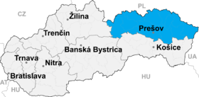 Mapa de Región de Prešov