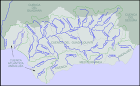 Localización del río Barbate (mapa de ríos de Andalucía)