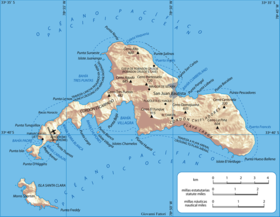 Mapa de la isla Robinson Crusoe