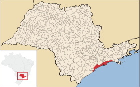 Mapa de la Región Metropolitana de la Baixada Santista
