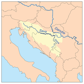 Mapa de la cuenca del río Sava